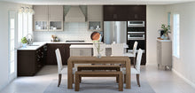 Load image into Gallery viewer, Aristokraft Black and Taupe Mixed Cabinetry in Kitchen